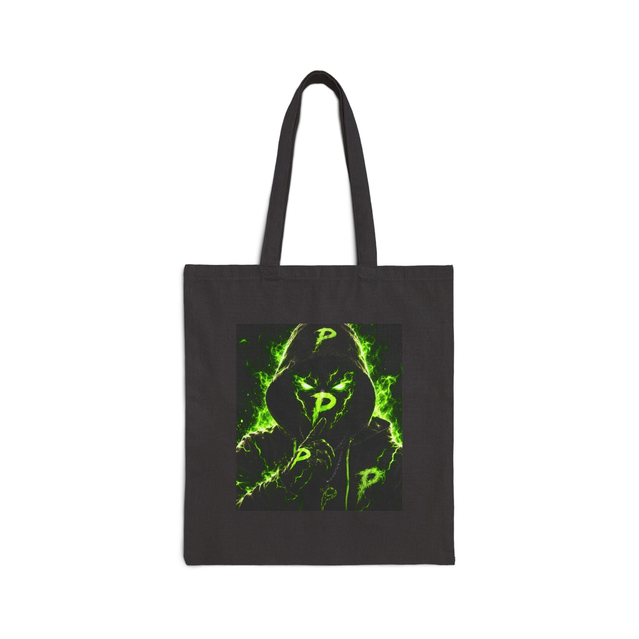 Canvas Tote Bag — Neon Green Hoodie 'P' Streetwear Graphic
