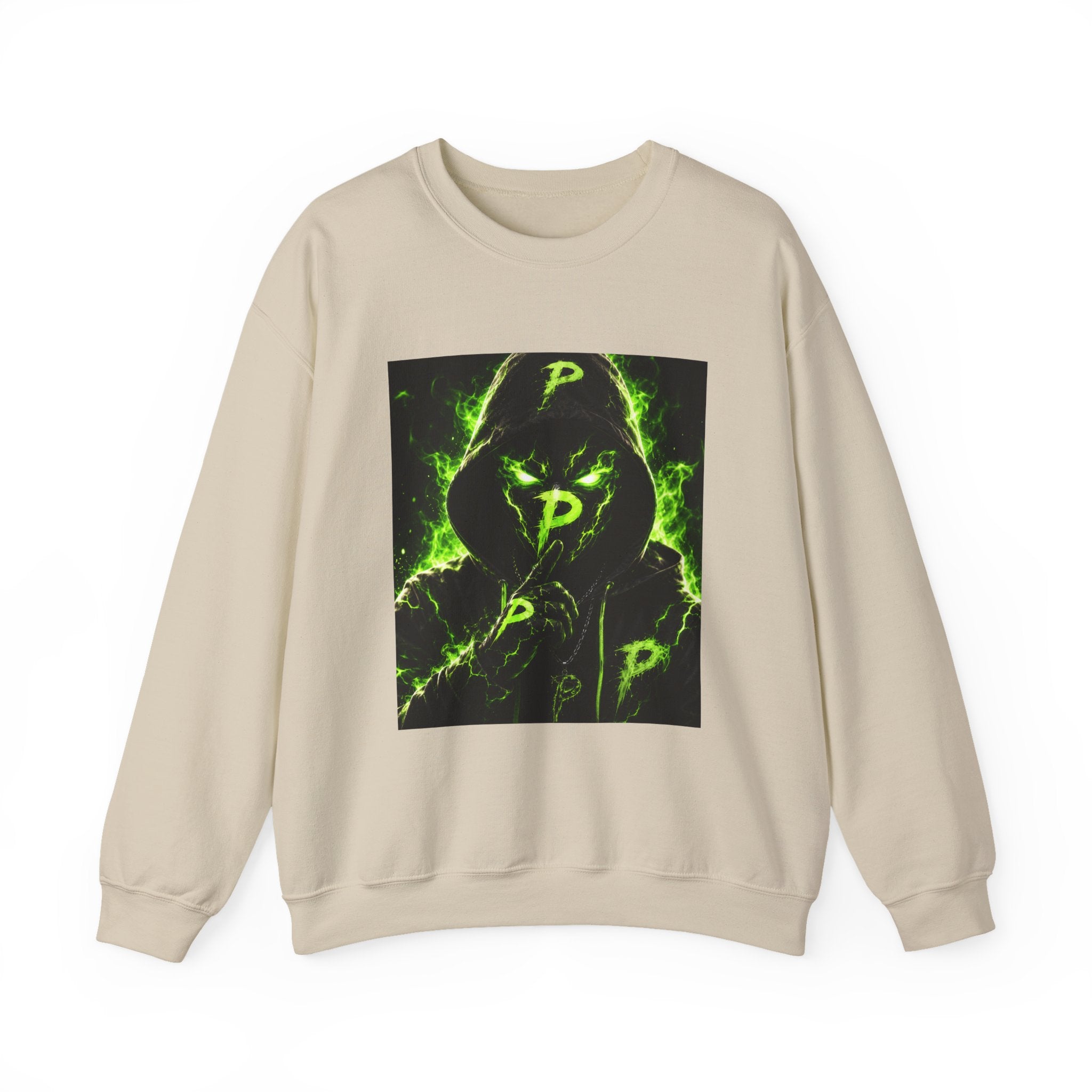 Hooded Phantom Neon Green Graphic Sweatshirt