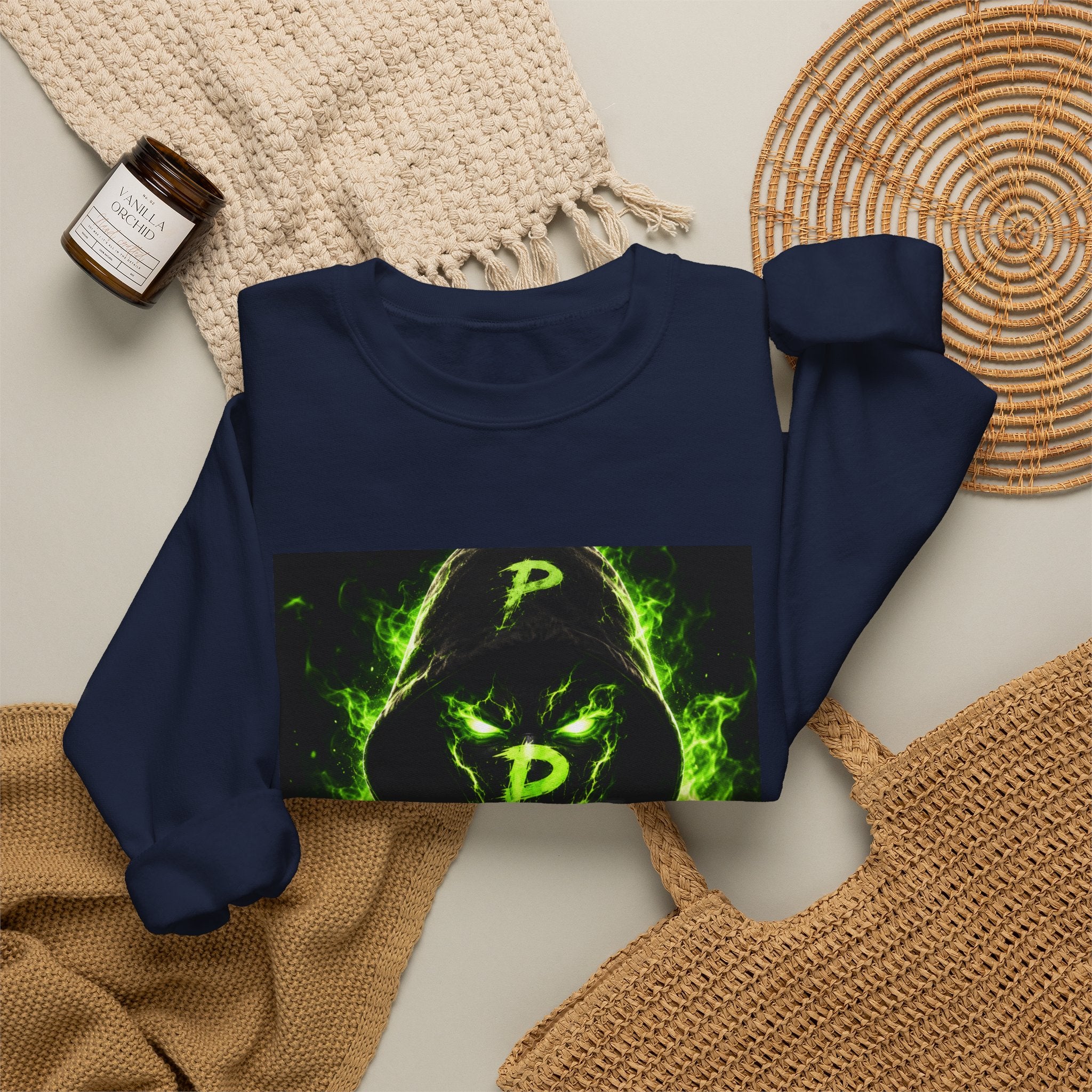 Hooded Phantom Neon Green Graphic Sweatshirt