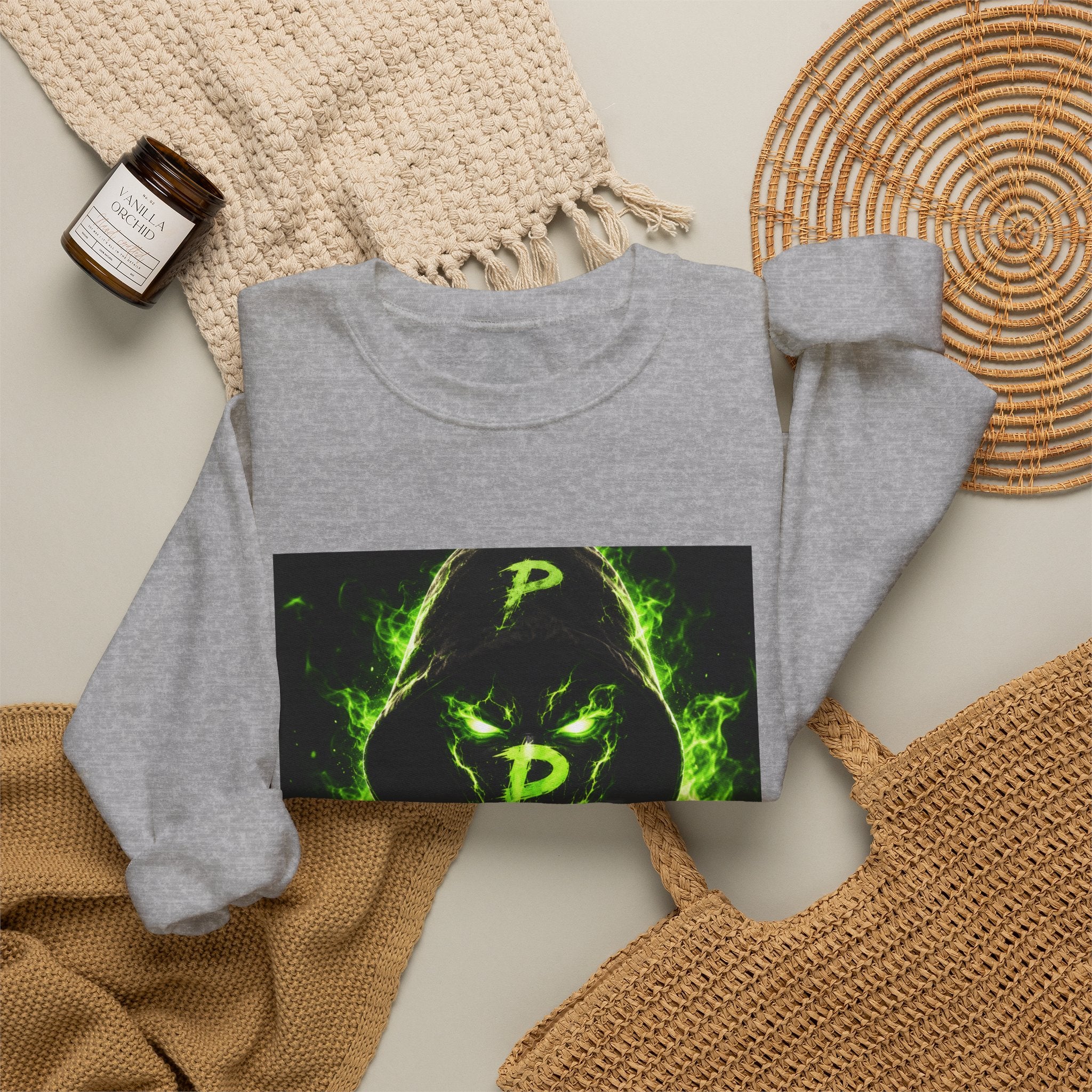 Hooded Phantom Neon Green Graphic Sweatshirt