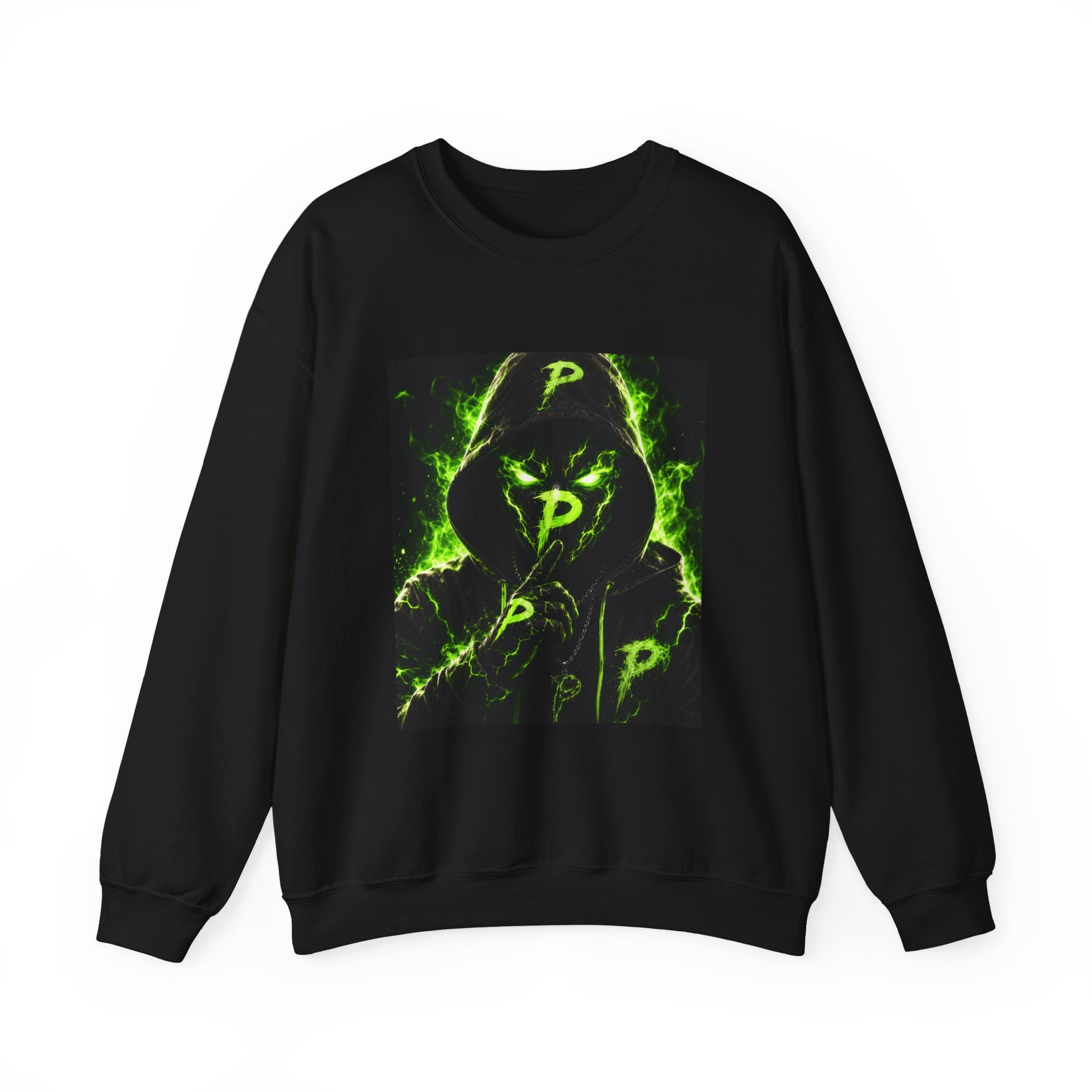 Hooded Phantom Neon Green Graphic Sweatshirt