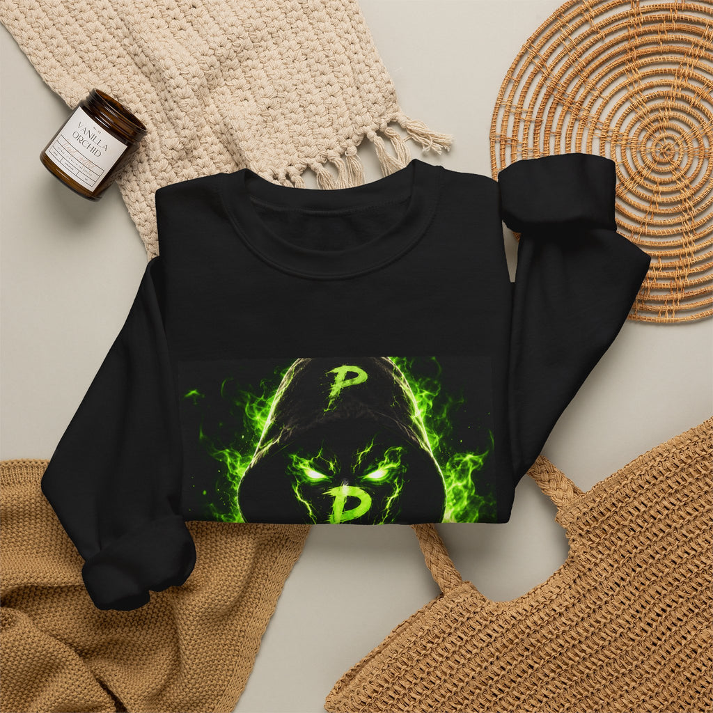 Hooded Phantom Neon Green Graphic Sweatshirt