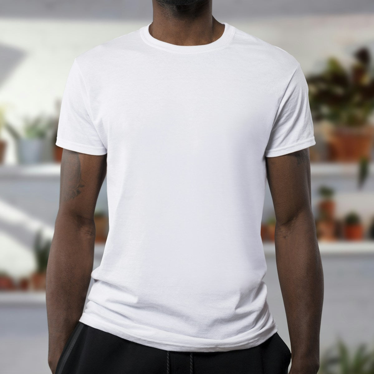White custom printed t-shirt front view